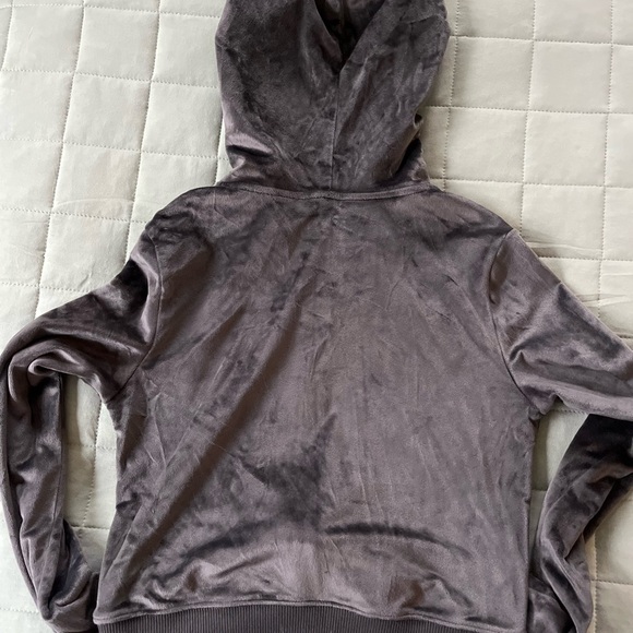 Aerie Real Good Grey Gray Zip Hooded Crop Soft Jacket Size Small Velour - Picture 9 of 11